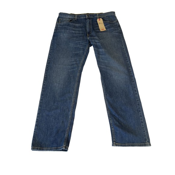 NEW Levis 505 Regular Fit Classic Men’s Jeans Size 40x32 Blue Cotton Den… - Picture 1 of 9